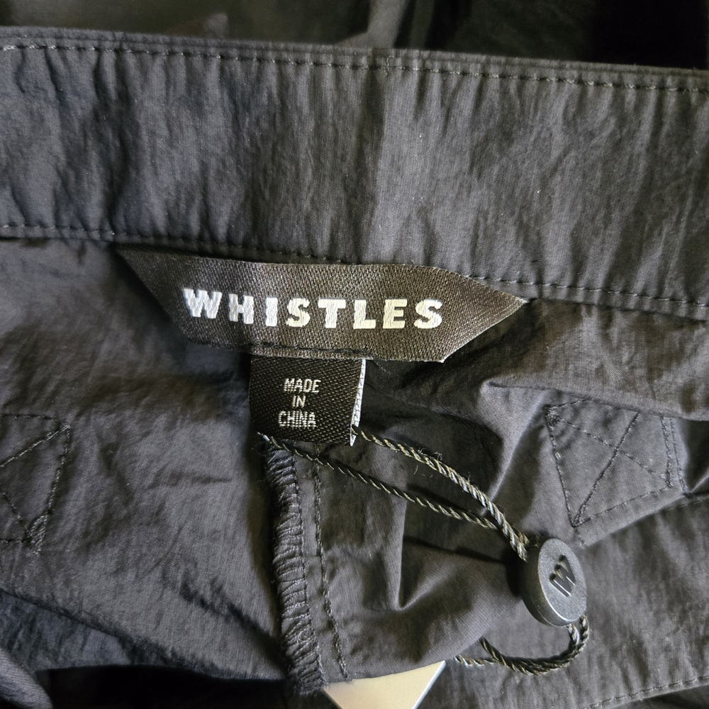 Whistles Ezra Black Side Stripe Straight Leg Trousers Size 10 NWT Sporty Casual - Picture 7 of 9